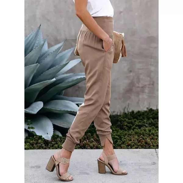 Dokotoo Womens Fashion Casual Drawstring Elastic Waist Cotton Jogging Jogger Pants with Pockets