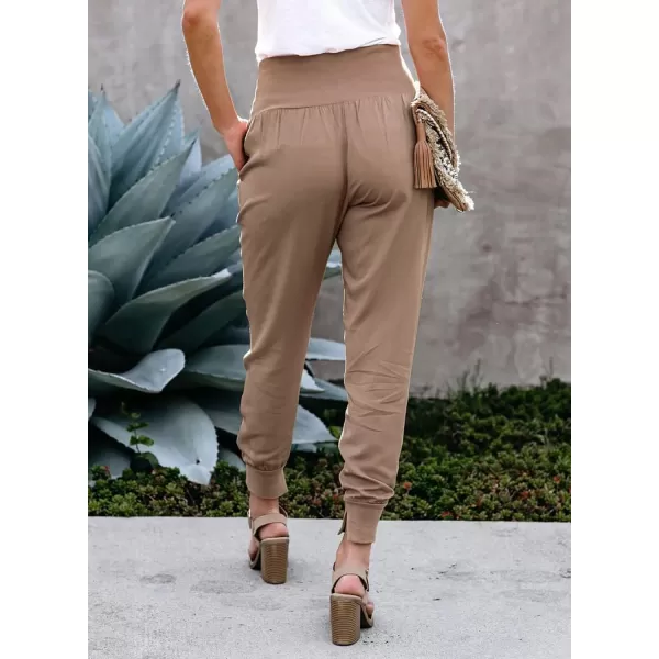 Dokotoo Womens Fashion Casual Drawstring Elastic Waist Cotton Jogging Jogger Pants with Pockets