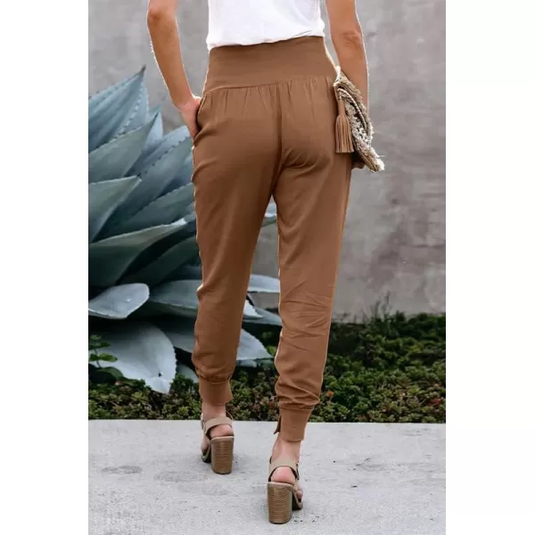 Dokotoo Womens Fashion Casual Drawstring Elastic Waist Cotton Jogging Jogger Pants with Pockets