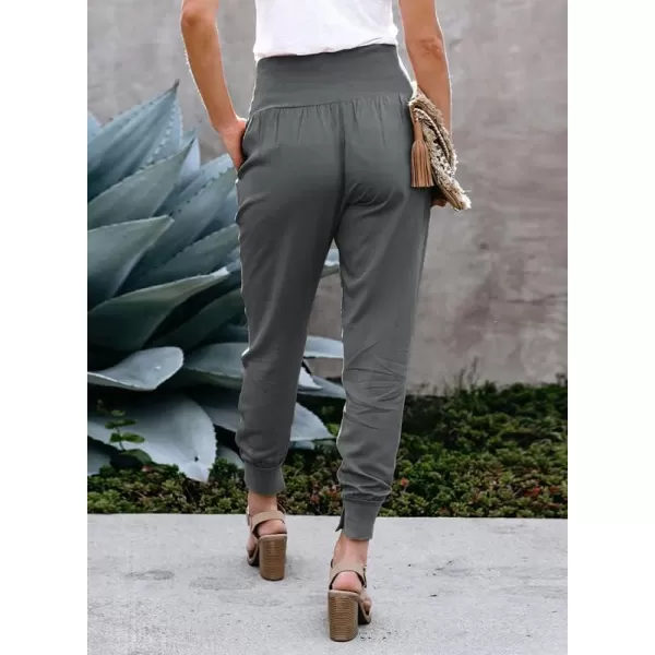 Dokotoo Womens Fashion Casual Drawstring Elastic Waist Cotton Jogging Jogger Pants with Pockets