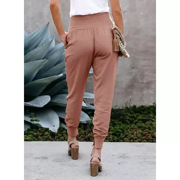 Dokotoo Womens Fashion Casual Drawstring Elastic Waist Cotton Jogging Jogger Pants with Pockets