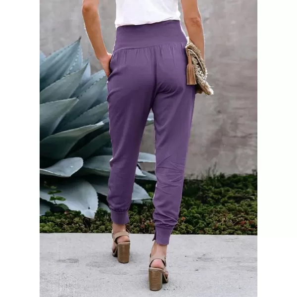 Dokotoo Womens Fashion Casual Drawstring Elastic Waist Cotton Jogging Jogger Pants with Pockets