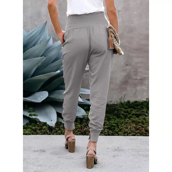 Dokotoo Womens Fashion Casual Drawstring Elastic Waist Cotton Jogging Jogger Pants with Pockets