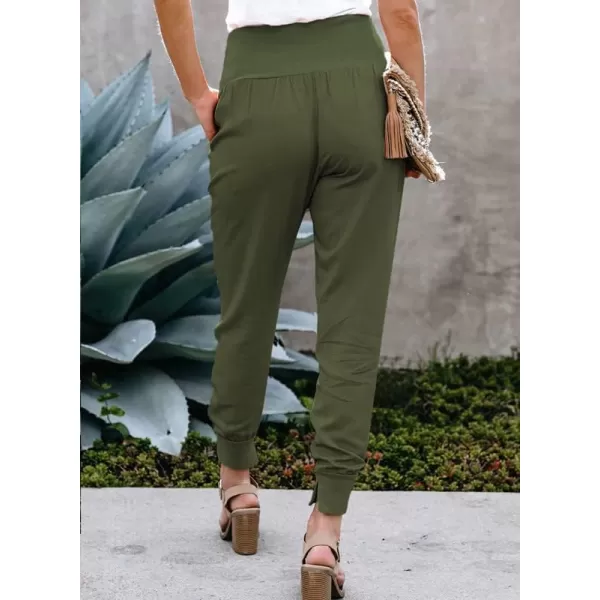 Dokotoo Womens Fashion Casual Drawstring Elastic Waist Cotton Jogging Jogger Pants with Pockets