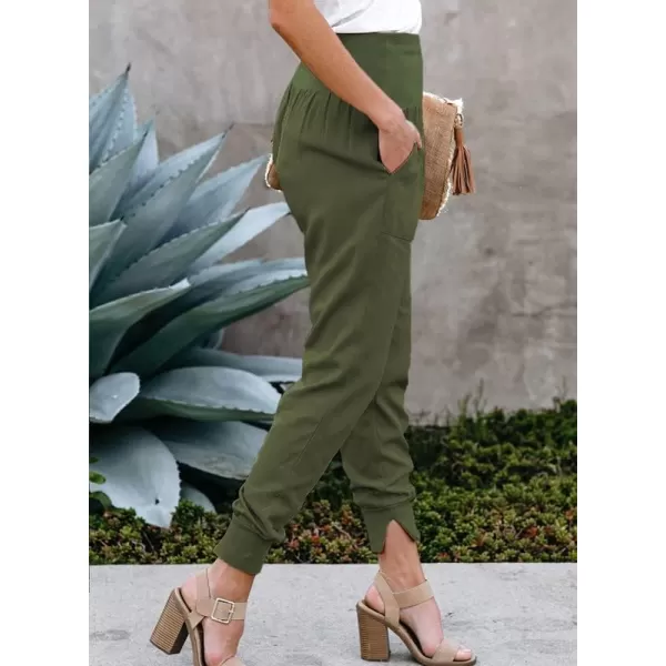 Dokotoo Womens Fashion Casual Drawstring Elastic Waist Cotton Jogging Jogger Pants with Pockets