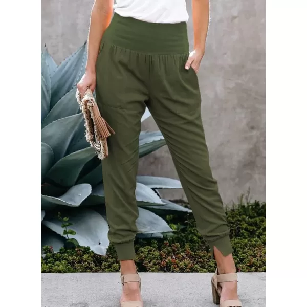 Dokotoo Womens Fashion Casual Drawstring Elastic Waist Cotton Jogging Jogger Pants with Pockets
