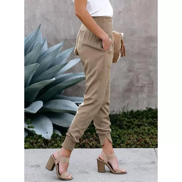 Dokotoo Womens Fashion Casual Drawstring Elastic Waist Cotton Jogging Jogger Pants with Pockets