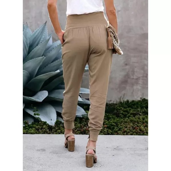 Dokotoo Womens Fashion Casual Drawstring Elastic Waist Cotton Jogging Jogger Pants with Pockets