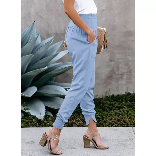 Dokotoo Womens Fashion Casual Drawstring Elastic Waist Cotton Jogging Jogger Pants with Pockets