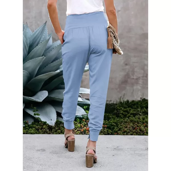 Dokotoo Womens Fashion Casual Drawstring Elastic Waist Cotton Jogging Jogger Pants with Pockets