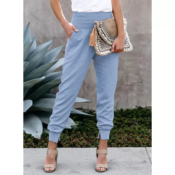 Dokotoo Womens Fashion Casual Drawstring Elastic Waist Cotton Jogging Jogger Pants with Pockets