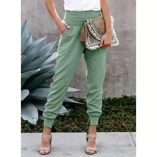 Dokotoo Womens Fashion Casual Drawstring Elastic Waist Cotton Jogging Jogger Pants with Pockets