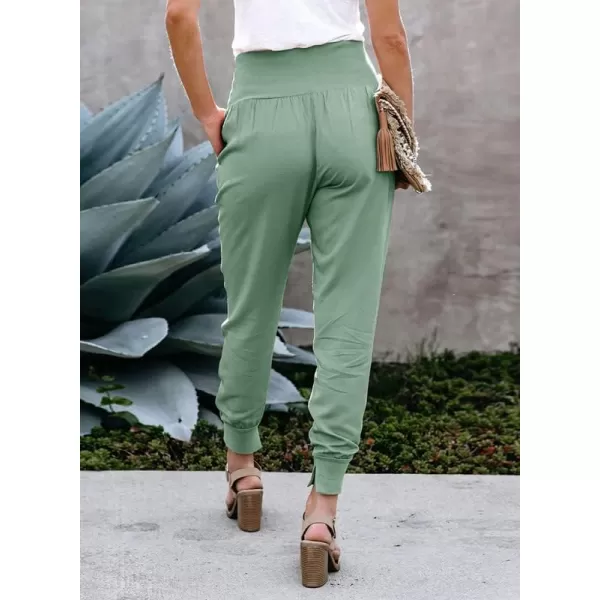 Dokotoo Womens Fashion Casual Drawstring Elastic Waist Cotton Jogging Jogger Pants with Pockets