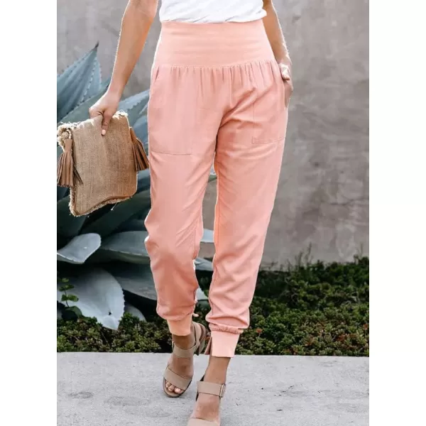 Dokotoo Womens Fashion Casual Drawstring Elastic Waist Cotton Jogging Jogger Pants with Pockets