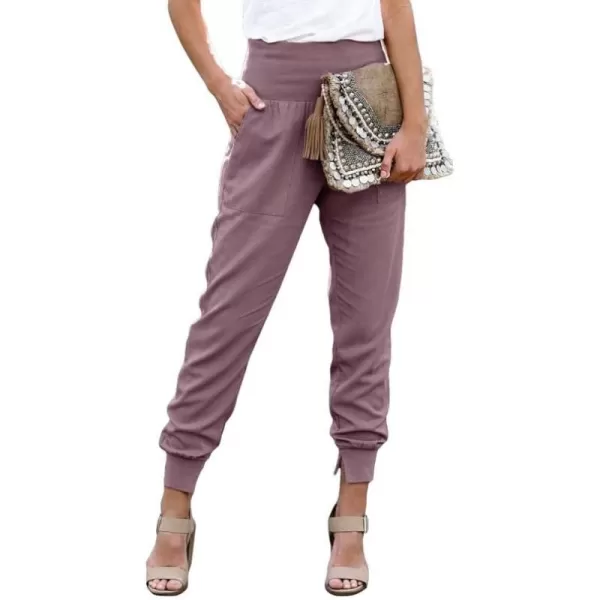 Dokotoo Womens Fashion Casual Drawstring Elastic Waist Cotton Jogging Jogger Pants with Pockets