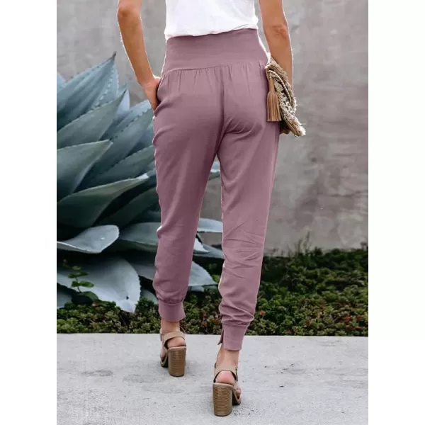 Dokotoo Womens Fashion Casual Drawstring Elastic Waist Cotton Jogging Jogger Pants with Pockets