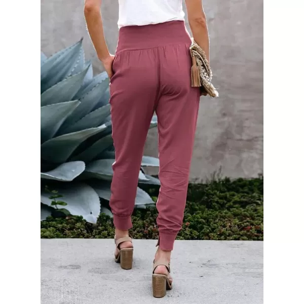 Dokotoo Womens Fashion Casual Drawstring Elastic Waist Cotton Jogging Jogger Pants with Pockets
