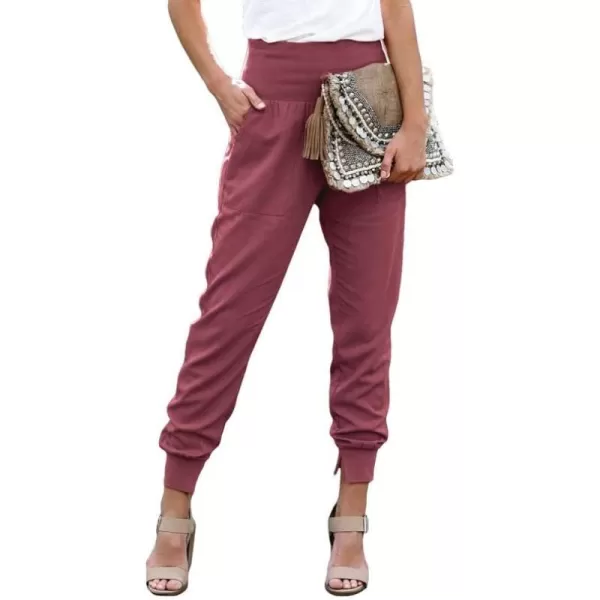 Dokotoo Womens Fashion Casual Drawstring Elastic Waist Cotton Jogging Jogger Pants with Pockets