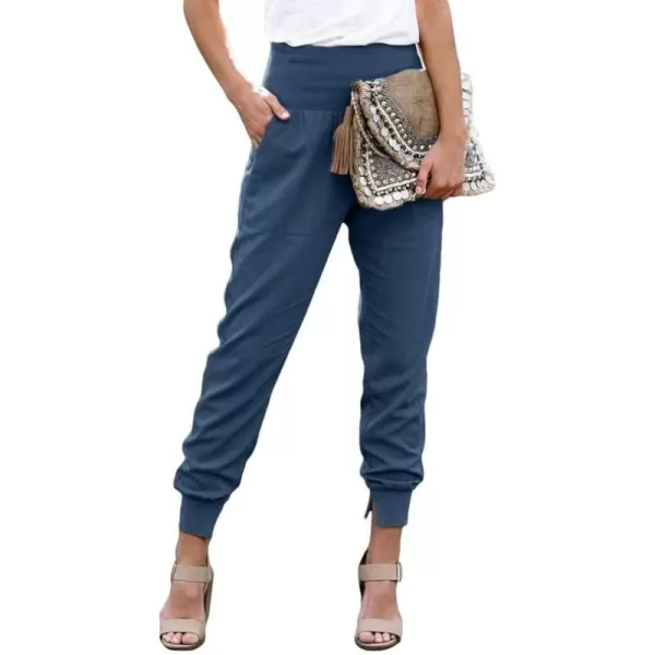 Dokotoo Womens Fashion Casual Drawstring Elastic Waist Cotton Jogging Jogger Pants with Pockets