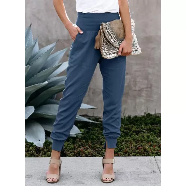 Dokotoo Womens Fashion Casual Drawstring Elastic Waist Cotton Jogging Jogger Pants with Pockets