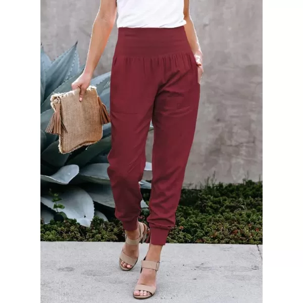 Dokotoo Womens Fashion Casual Drawstring Elastic Waist Cotton Jogging Jogger Pants with Pockets