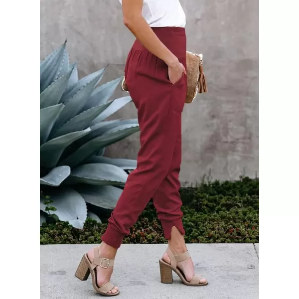 Dokotoo Womens Fashion Casual Drawstring Elastic Waist Cotton Jogging Jogger Pants with Pockets