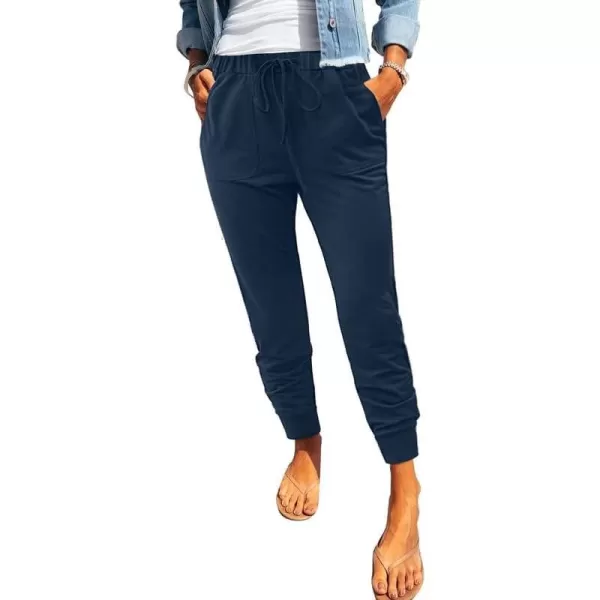 Dokotoo Womens Fashion Casual Drawstring Elastic Waist Cotton Jogging Jogger Pants with Pockets