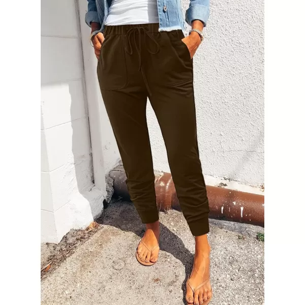 Dokotoo Womens Fashion Casual Drawstring Elastic Waist Cotton Jogging Jogger Pants with Pockets