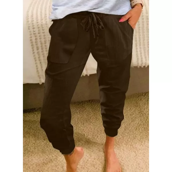 Dokotoo Womens Fashion Casual Drawstring Elastic Waist Cotton Jogging Jogger Pants with Pockets