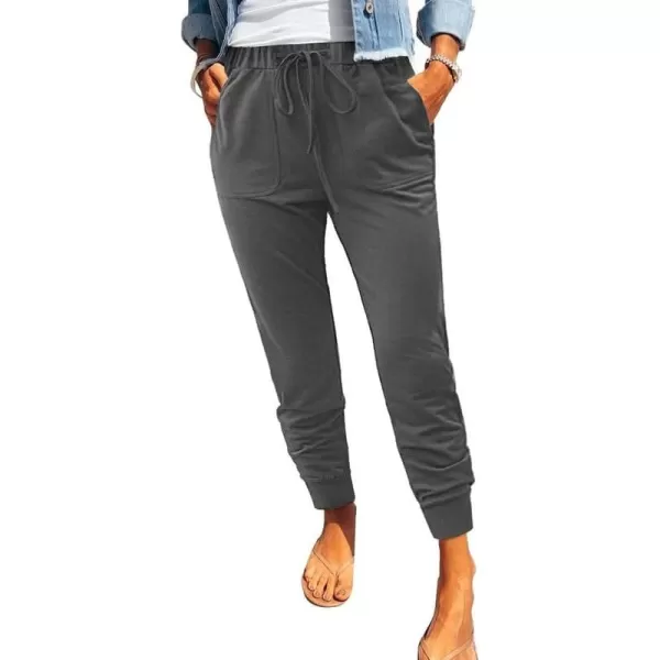 Dokotoo Womens Fashion Casual Drawstring Elastic Waist Cotton Jogging Jogger Pants with Pockets