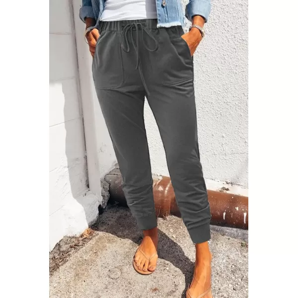 Dokotoo Womens Fashion Casual Drawstring Elastic Waist Cotton Jogging Jogger Pants with Pockets