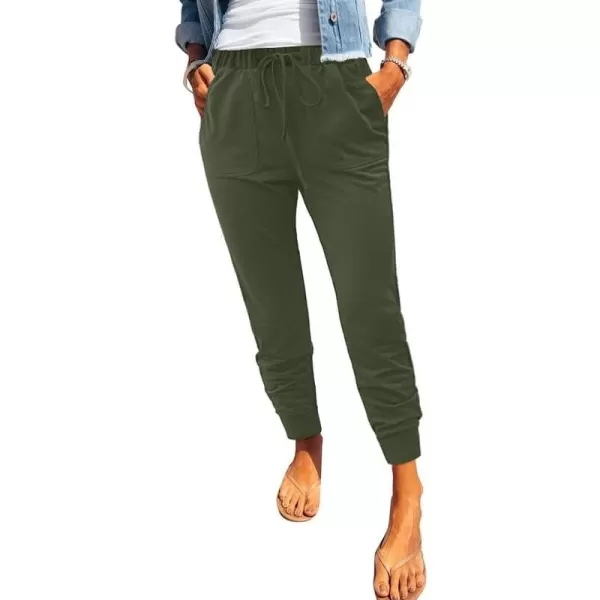 Dokotoo Womens Fashion Casual Drawstring Elastic Waist Cotton Jogging Jogger Pants with Pockets