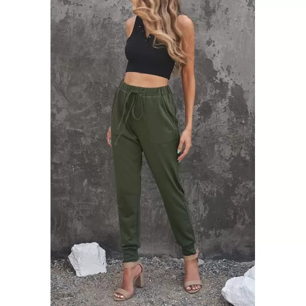 Dokotoo Womens Fashion Casual Drawstring Elastic Waist Cotton Jogging Jogger Pants with Pockets