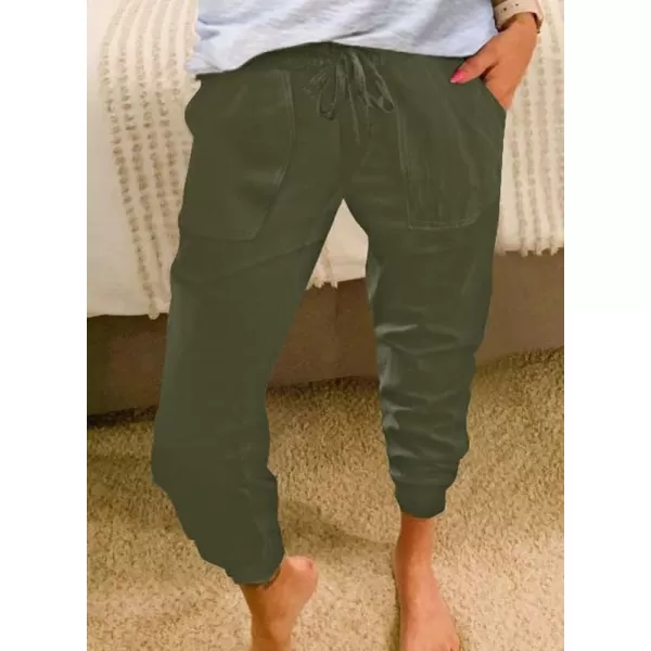 Dokotoo Womens Fashion Casual Drawstring Elastic Waist Cotton Jogging Jogger Pants with Pockets