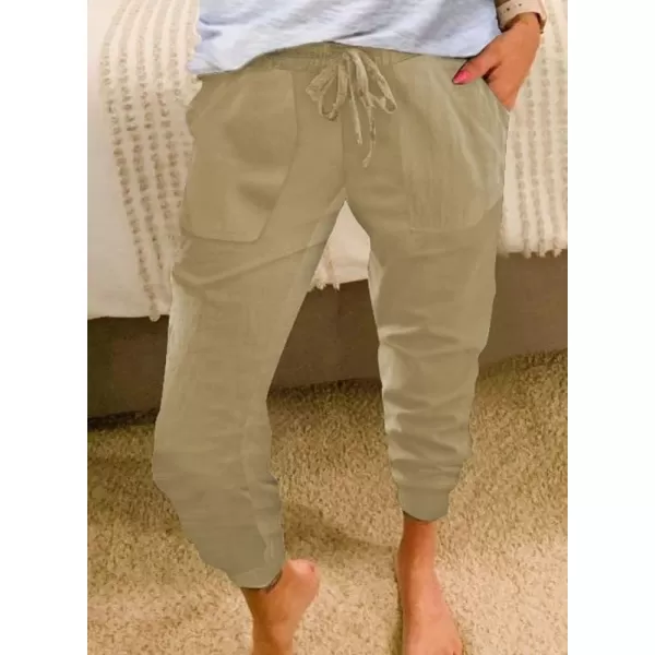 Dokotoo Womens Fashion Casual Drawstring Elastic Waist Cotton Jogging Jogger Pants with Pockets