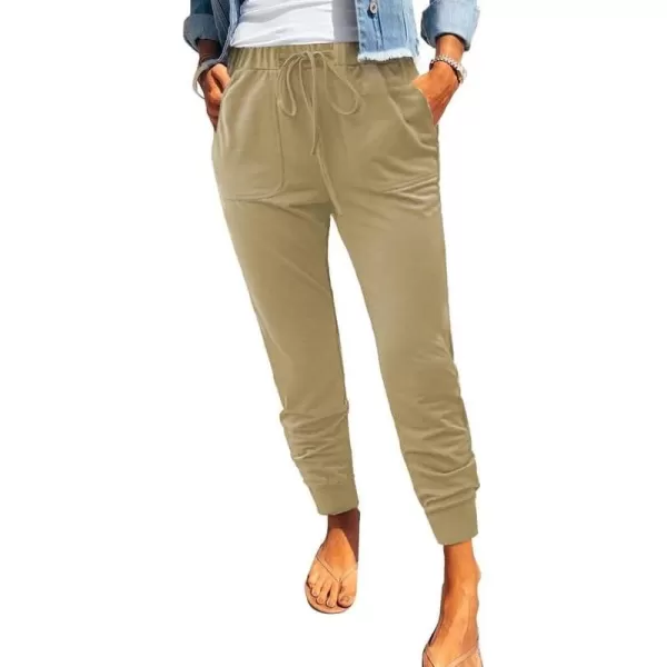 Dokotoo Womens Fashion Casual Drawstring Elastic Waist Cotton Jogging Jogger Pants with Pockets