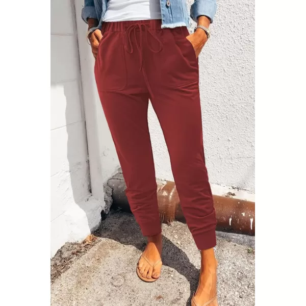 Dokotoo Womens Fashion Casual Drawstring Elastic Waist Cotton Jogging Jogger Pants with Pockets