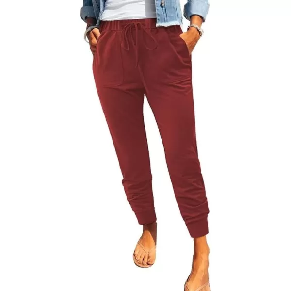 Dokotoo Womens Fashion Casual Drawstring Elastic Waist Cotton Jogging Jogger Pants with Pockets