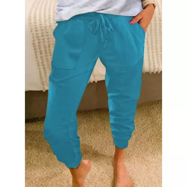 Dokotoo Womens Fashion Casual Drawstring Elastic Waist Cotton Jogging Jogger Pants with Pockets