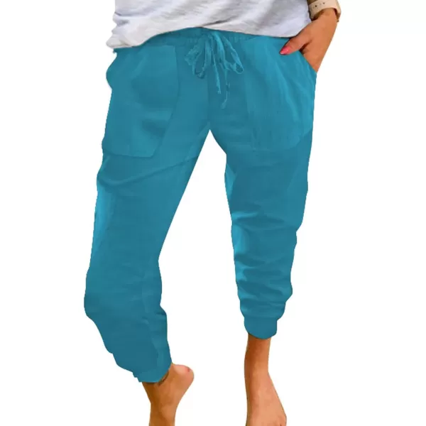 Dokotoo Womens Fashion Casual Drawstring Elastic Waist Cotton Jogging Jogger Pants with Pockets