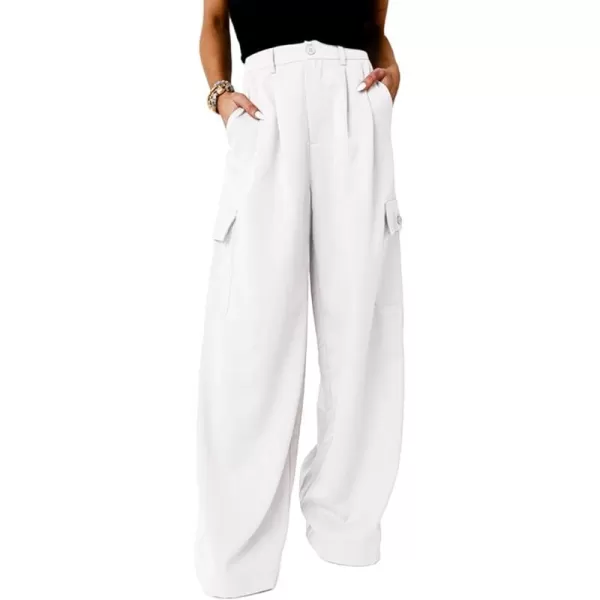 Dokotoo Womens High Waisted Wide Leg Cargo Pants Baggy Casual Combat Military Pants with 4 Pockets