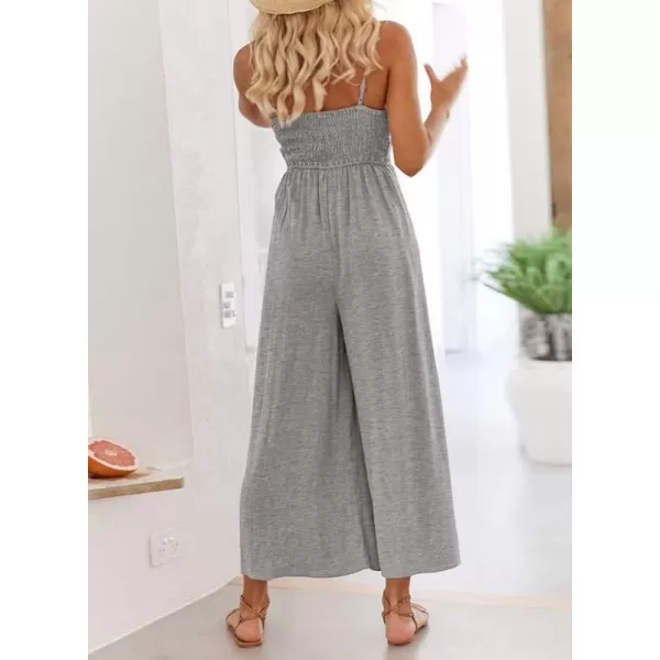 Dokotoo Women's Loose Sleeveless Jumpsuits Adjustable Spaghetti Strap Long Pant Romper Jumpsuit with Pockets