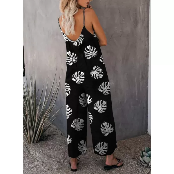 Dokotoo Women's Loose Sleeveless Jumpsuits Adjustable Spaghetti Strap Stretchy Long Pant Romper Jumpsuit with Pockets