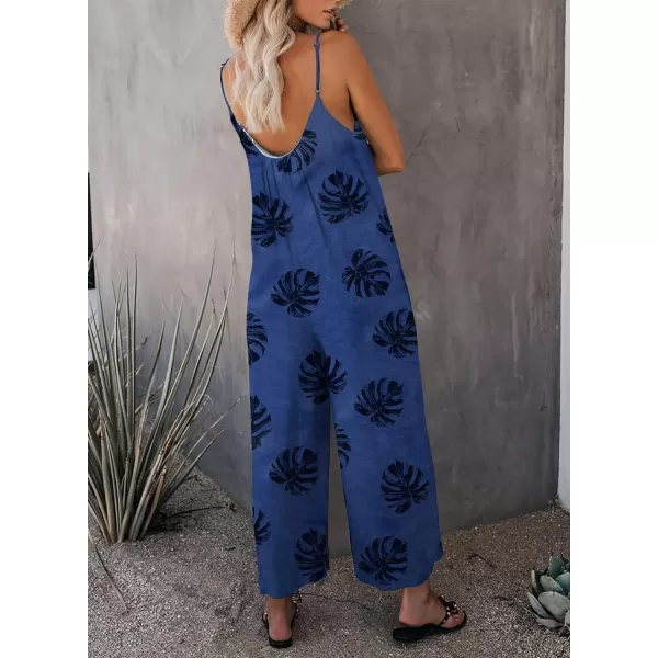 Dokotoo Women's Loose Sleeveless Jumpsuits Adjustable Spaghetti Strap Stretchy Long Pant Romper Jumpsuit with Pockets