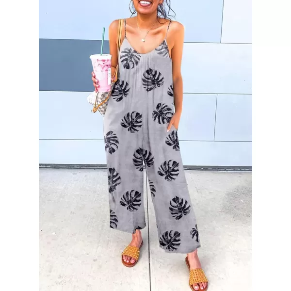 Dokotoo Women's Loose Sleeveless Jumpsuits Adjustable Spaghetti Strap Stretchy Long Pant Romper Jumpsuit with Pockets