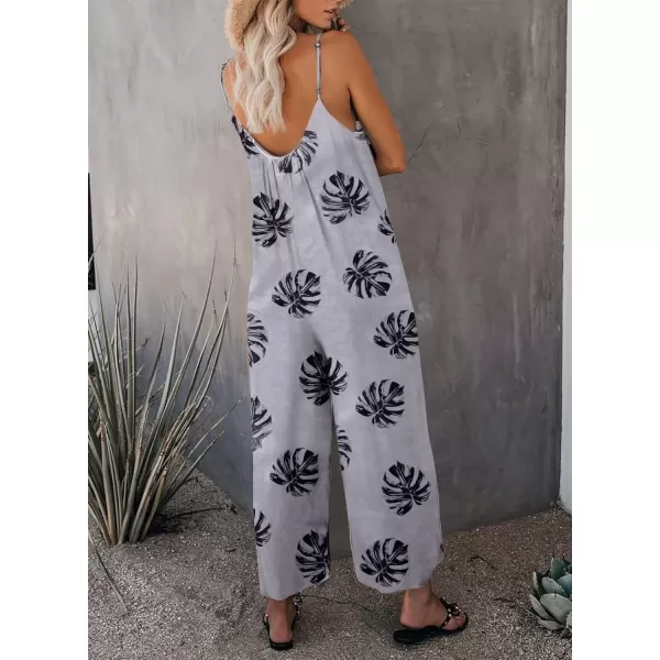 Dokotoo Women's Loose Sleeveless Jumpsuits Adjustable Spaghetti Strap Stretchy Long Pant Romper Jumpsuit with Pockets