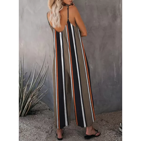 Dokotoo Women's Loose Sleeveless Jumpsuits Adjustable Spaghetti Strap Stretchy Long Pant Romper Jumpsuit with Pockets