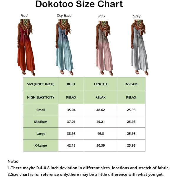 Dokotoo Women's Loose Sleeveless Jumpsuits Adjustable Spaghetti Strap Stretchy Long Pant Romper Jumpsuit with Pockets