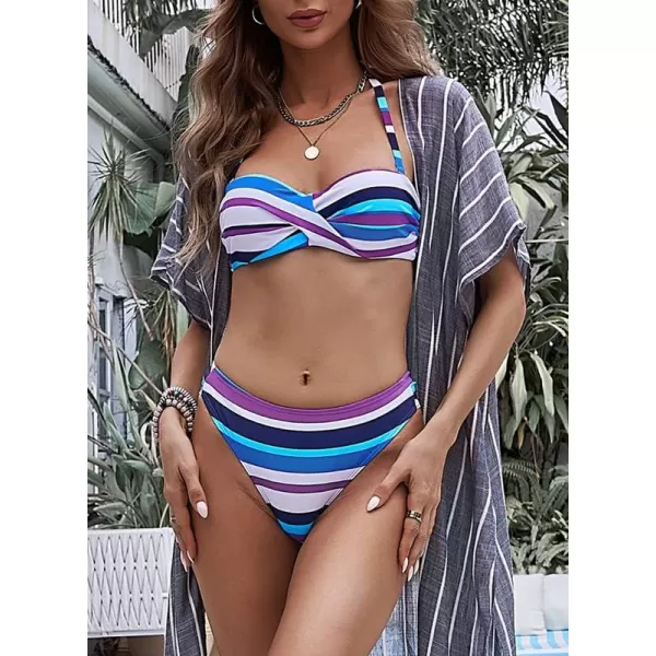 Dokotoo Womens Padded Push Up Bikini Set Halter Bathing Suits 2 Pieces Swimsuit Swimwear