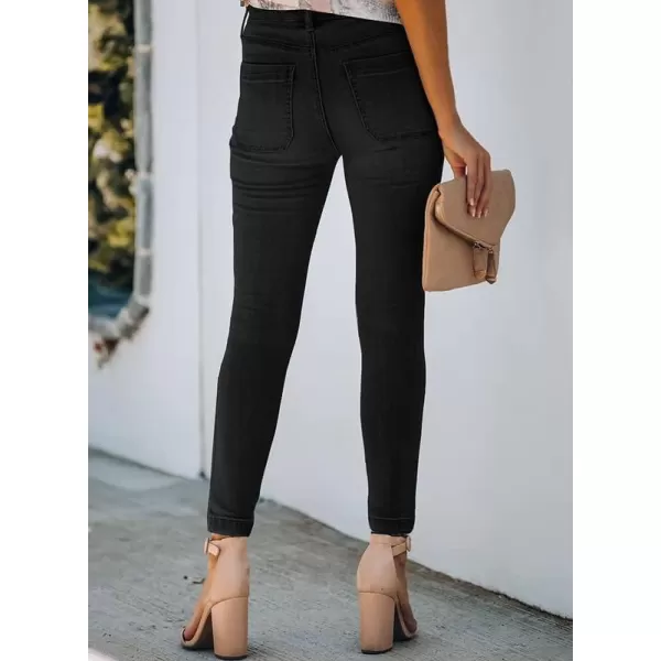 Dokotoo Women's Patchwork Destroyed Raw Hem Jeans Ripped Hole Boyfriend Denim Pants